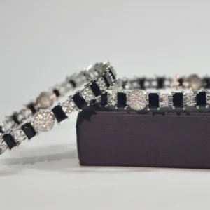 Black Crystal Bangle Set