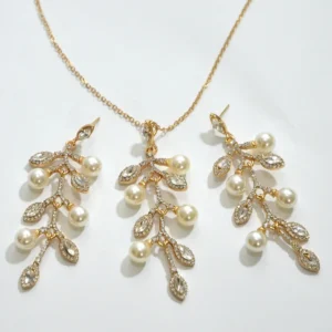 Golden Leaf Necklace Set