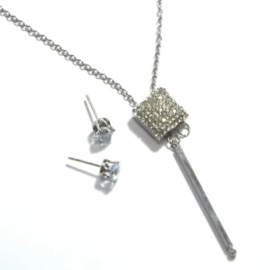Square Crystal Necklace Set