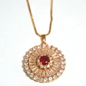 Ruby Gold Medallion Necklace