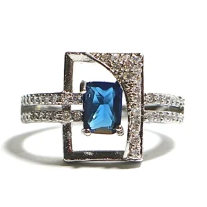 Square Frame Sapphire Ring