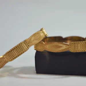 Detailed Gold Bracelet Pair