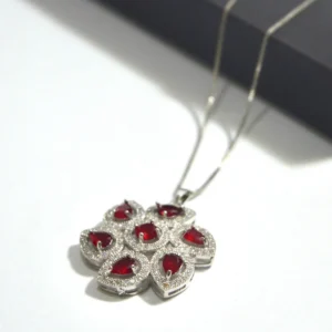 Red Crystal Bloom Necklace