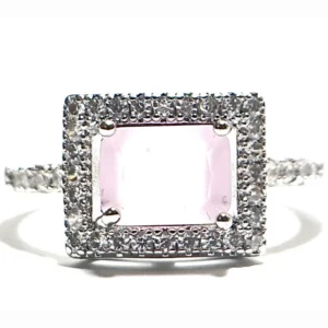 Pink Morganite Inspired Halo Ring