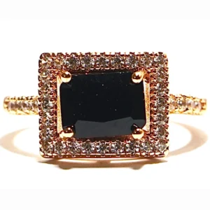Midnight Black Halo Ring
