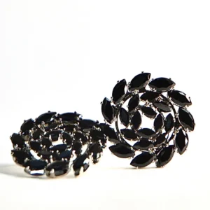 Dark Crystal Flower Earrings