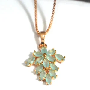 Aqua Stone Gold Necklace