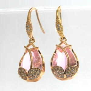 Pink Gold Teardrop Earrings