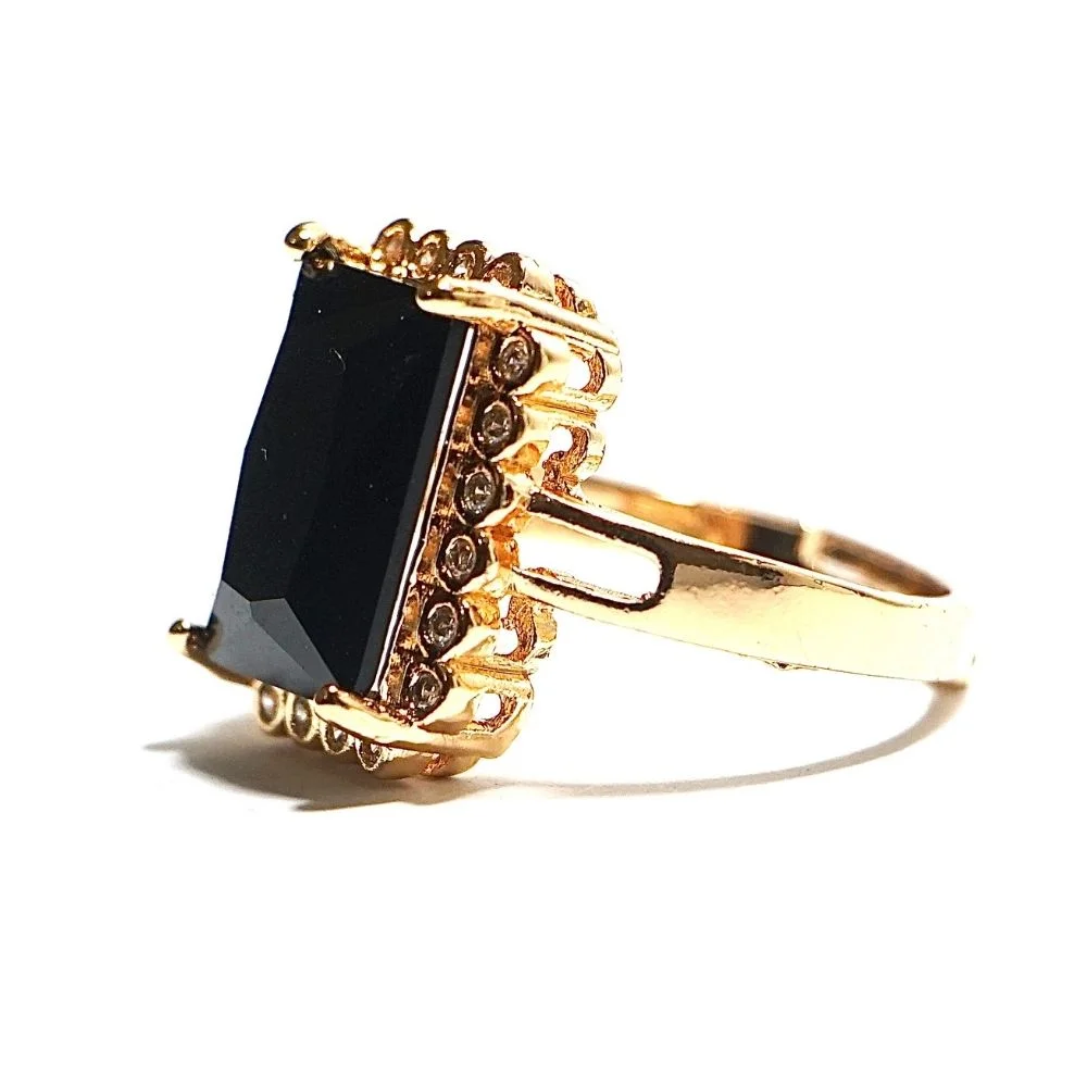 Black Stone Halo Ring - Image 2