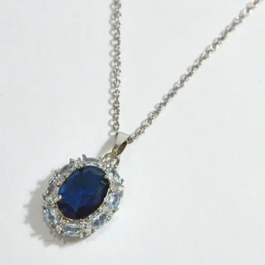 Blue Gemstone Silver Necklace