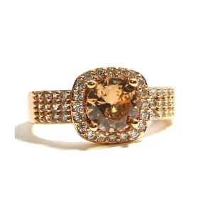 Brown Crystal Gold Ring