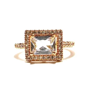 Clear Crystal Halo Ring