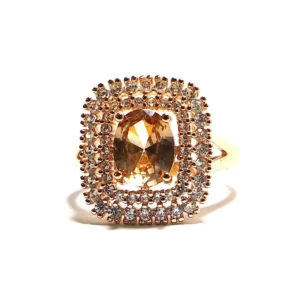 Golden Brown Diamond Inspired Halo Ring