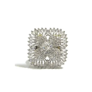 Crystal Flower Statement Ring
