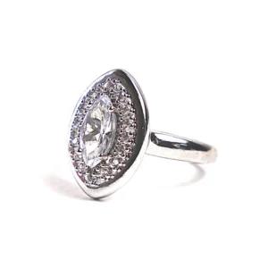 Silver Crystal Cocktail Ring