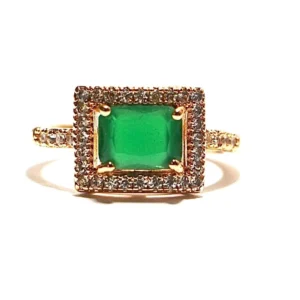 Forest Green Halo Ring