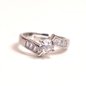 Crystal Solitaire Engagement Ring