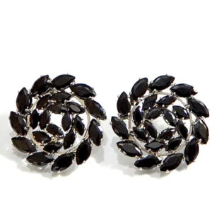 Jet Black Stone Earrings