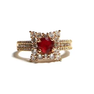 Designer Ruby Inspired Star Ring