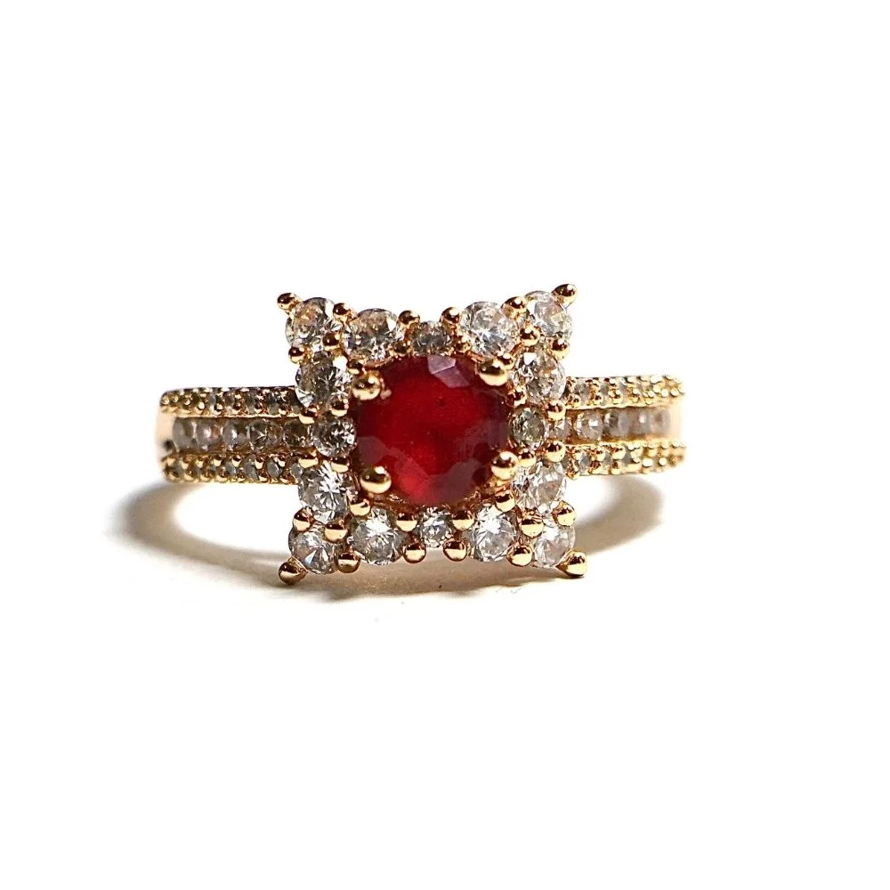 Designer Ruby Inspired Star Ring