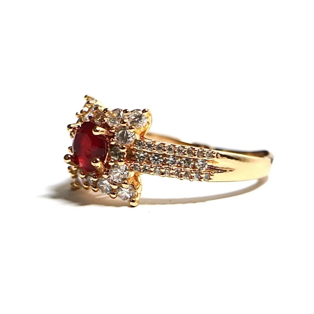 Designer Ruby Inspired Star Ring - Image 2