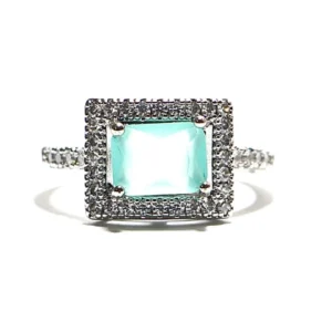 Seafoam Green Halo Ring