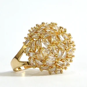 Gold Baguette Crystal Ring