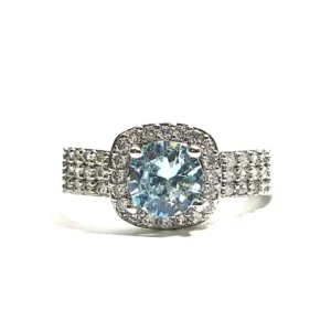 Aqua Crystal Statement Ring
