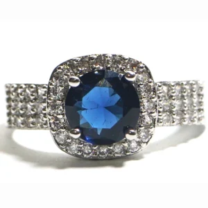 Navy Blue Halo Ring