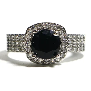 Jet Black Crystal Ring